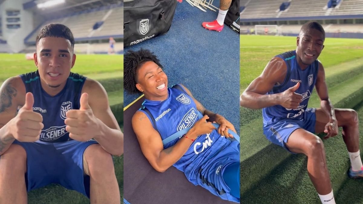 Kendry Páez, Angelo Preciado y Joel Ordóñez entrenando en el Capwell.