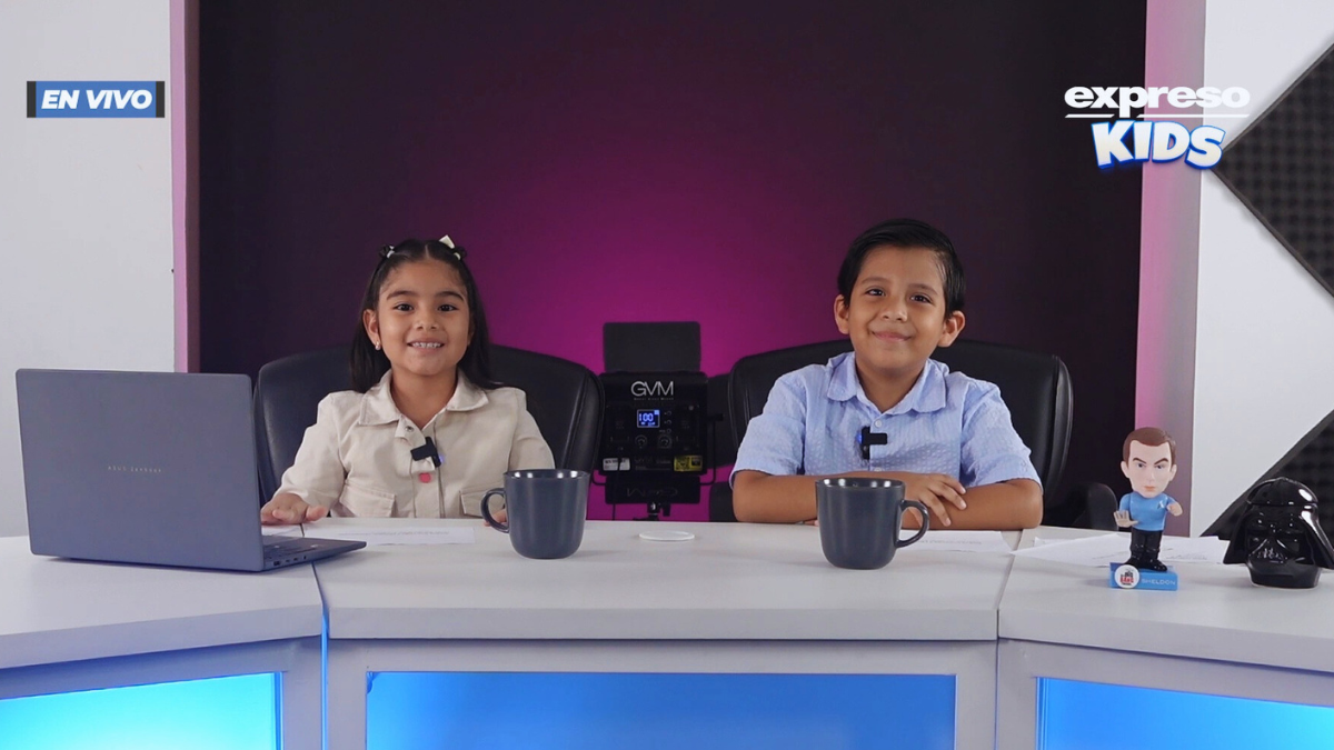 Arianna Morán y Martín Espinoza se tomaron el noticiero de EXPRESO por el Día del Niño.
