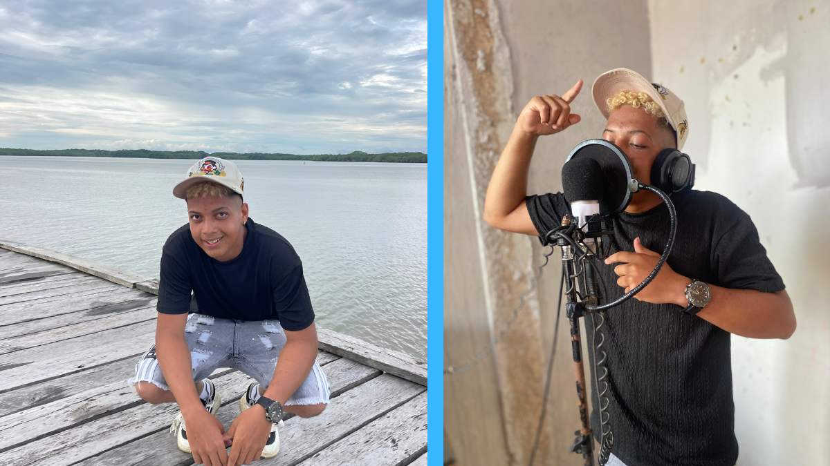 Joel Lenín Moreno se gana la vida como albañil, pero sueña con, algún día, ganar espacio en la música urbana.