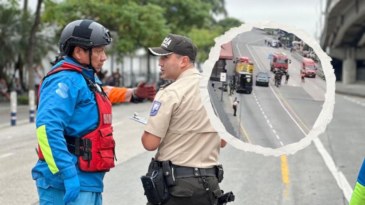 En la avenida de las Américas se realizó el simulacro de atentado con explosivos, afuera del Cuartel Modelo, de la Policía Nacional.