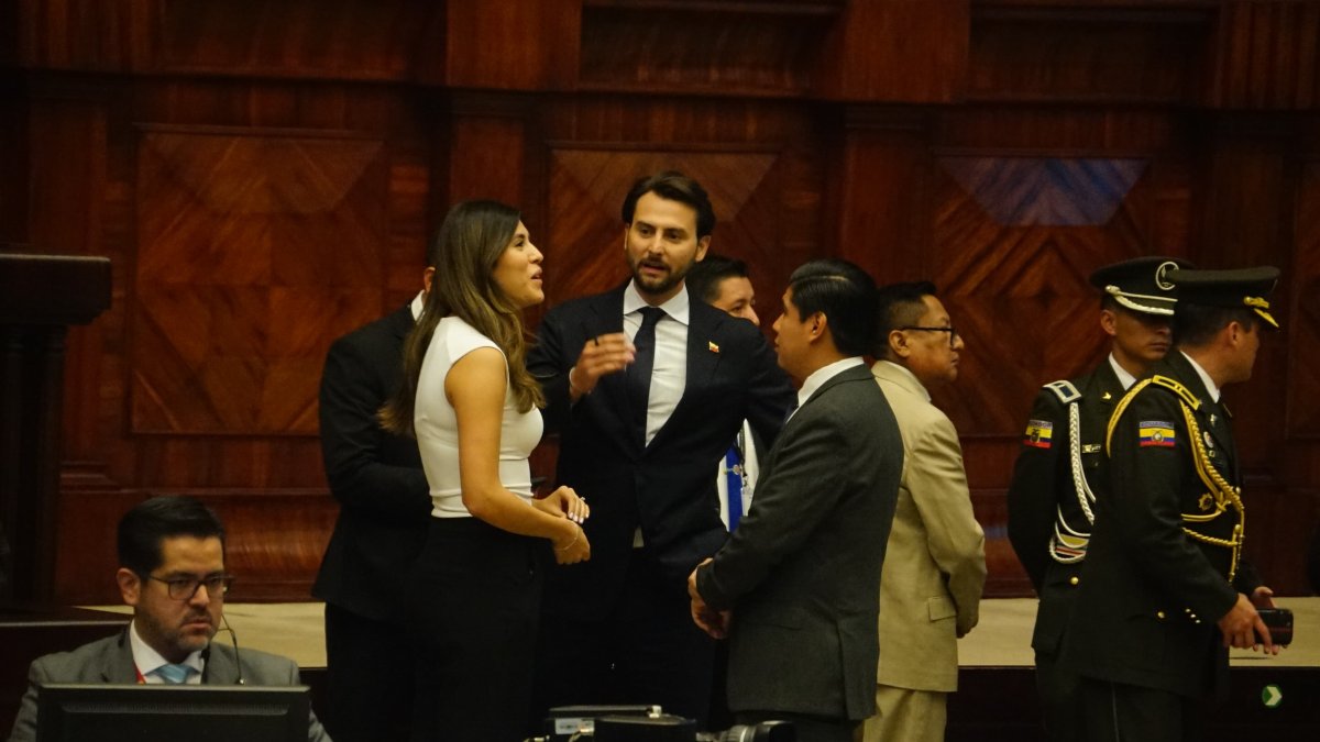 El presidente de la Asamblea, Niels Olsen, regresó a su curul tras ser apelado por el correísmo durante el debate sobre la terna a la Judicatura.