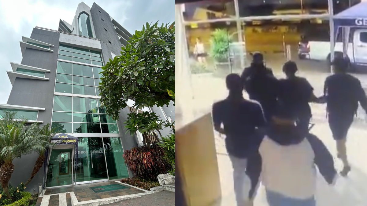 El secuestro quedó grabado en cámaras de seguridad del edificio ubicado en Ceibos.