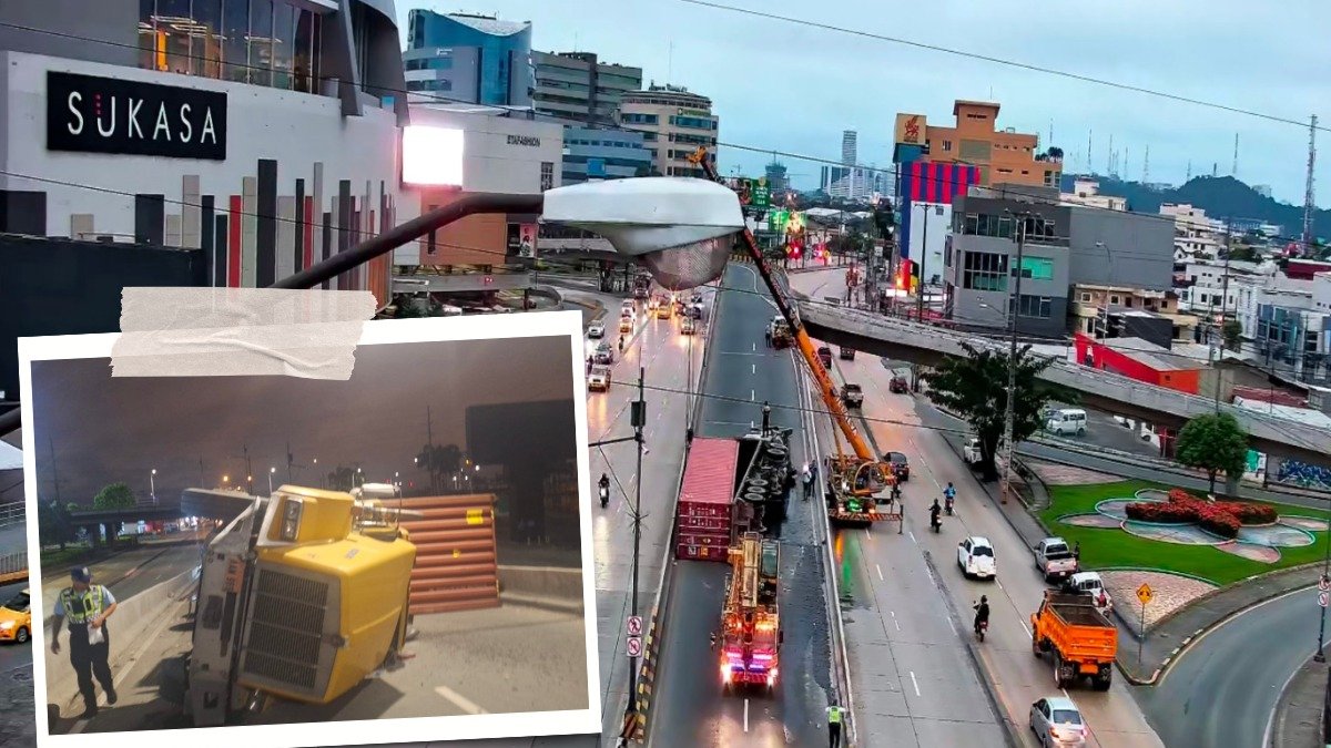 El incidente ocurrió en un puente de la Juan Tanca Marengo, al norte de Guayaquil.