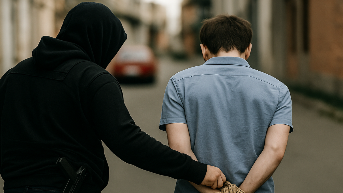 Ilustración con IA refleja la creciente ola de secuestros de oportunidad en la Zona 8.