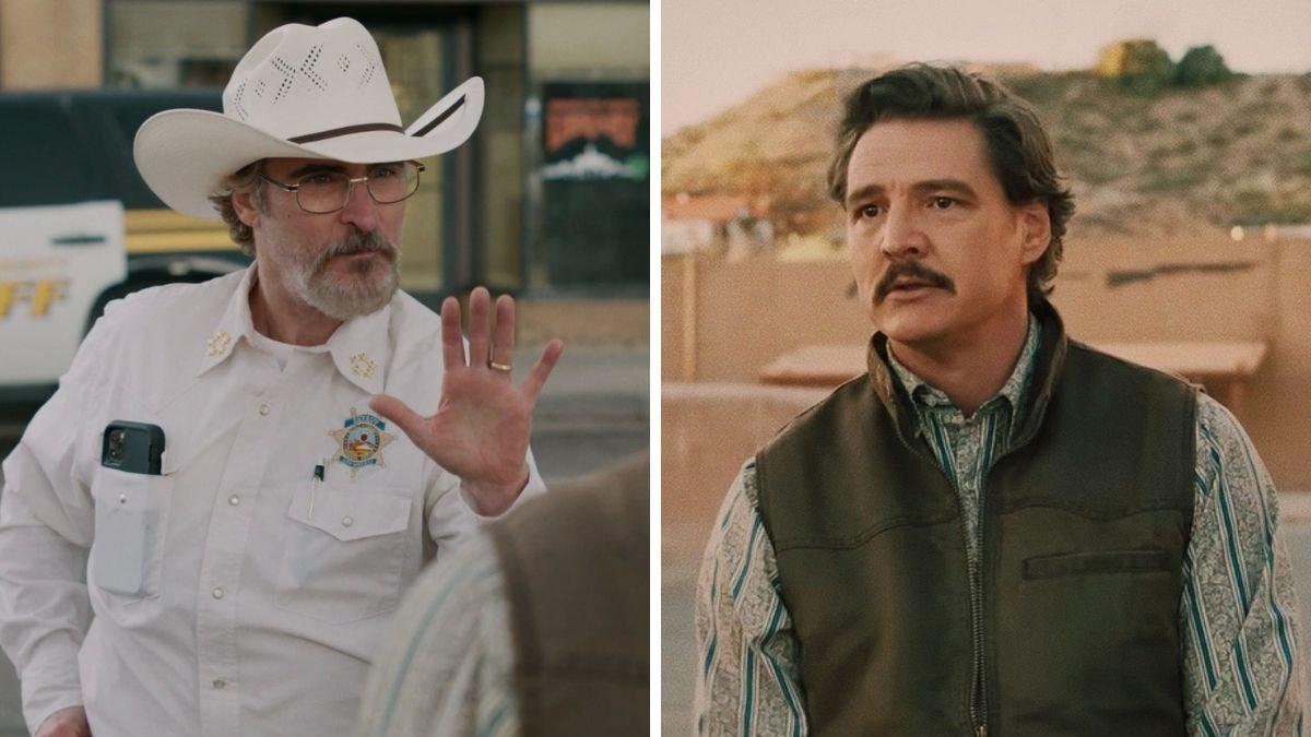 Joaquin Phoenix, como el sheriff Joe Cross, y Pedro Pascal, como el alcalde Ted García, en la nueva cinta de A24 'Eddington'
