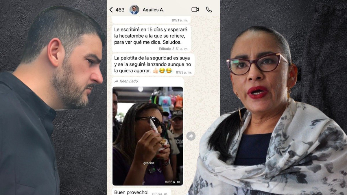 Rovira publica presunto chat con Aquiles Álvarez en redes.