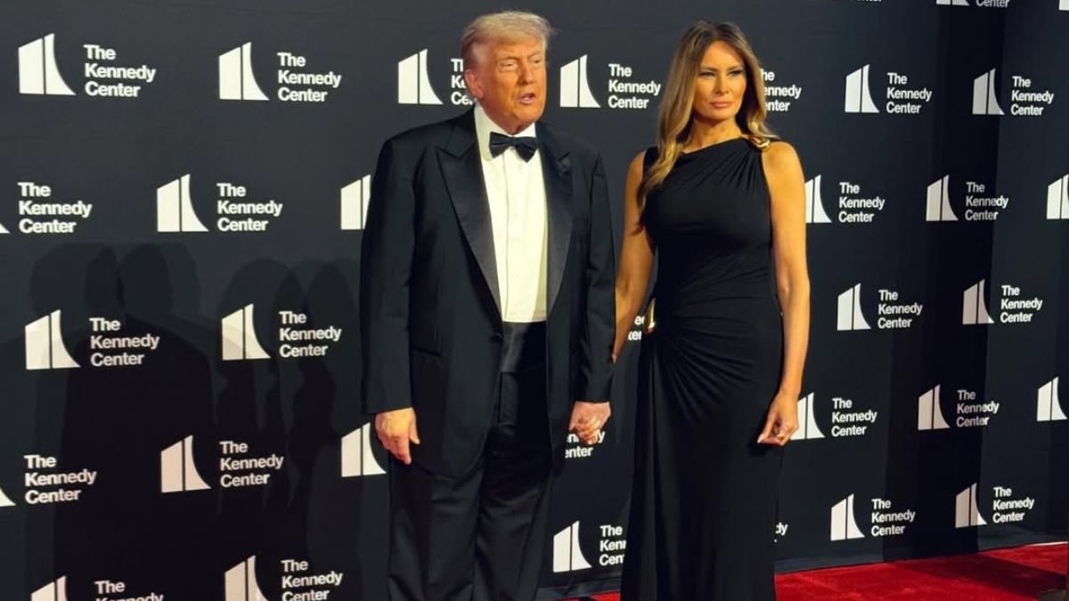 Donald Trump y Melania Trump en la alfombra roja del estreno del musical 'Los Miserables’