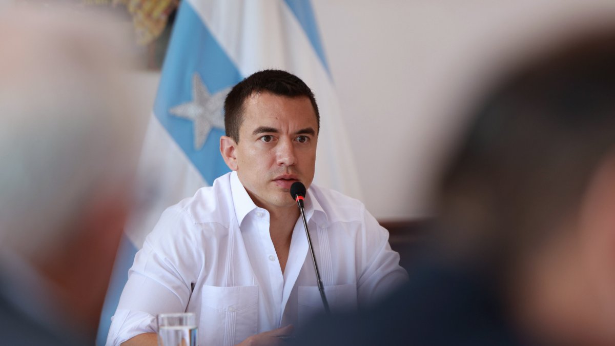El presidente ecuatoriano Daniel Noboa Azín.