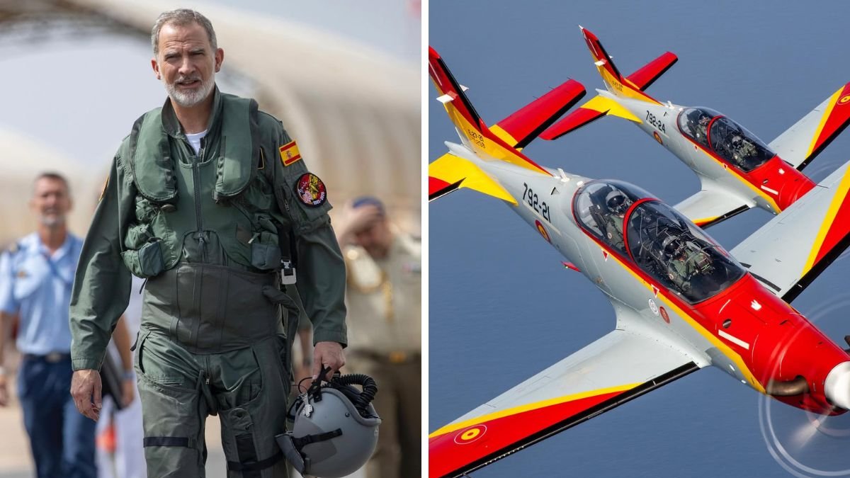 El rey de España, Felipe VI, probando los nuevos aviones de adiestramiento que también usará la princesa Leonor en su formación en la Fuerza Aérea española
