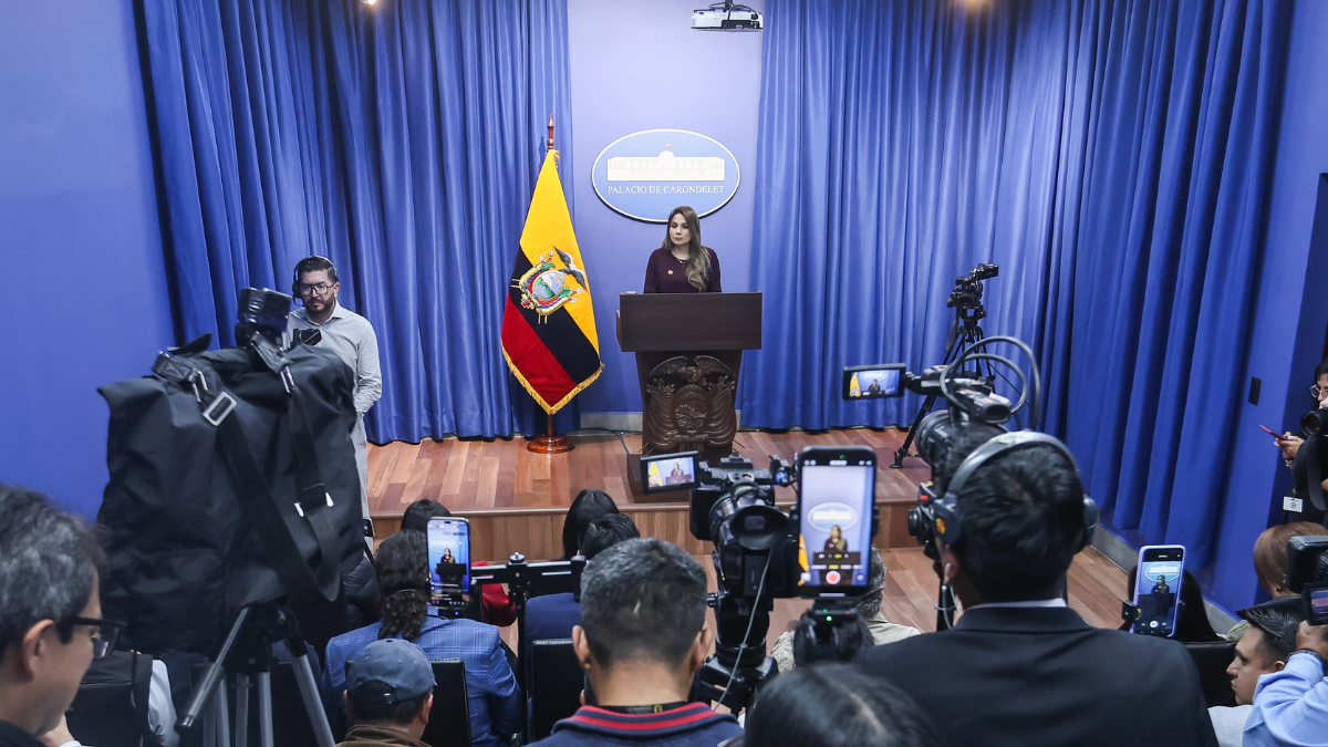 La vocera oficial del Gobierno, Carolina Jaramillo, durante el anuncio de las nuevas medidas.