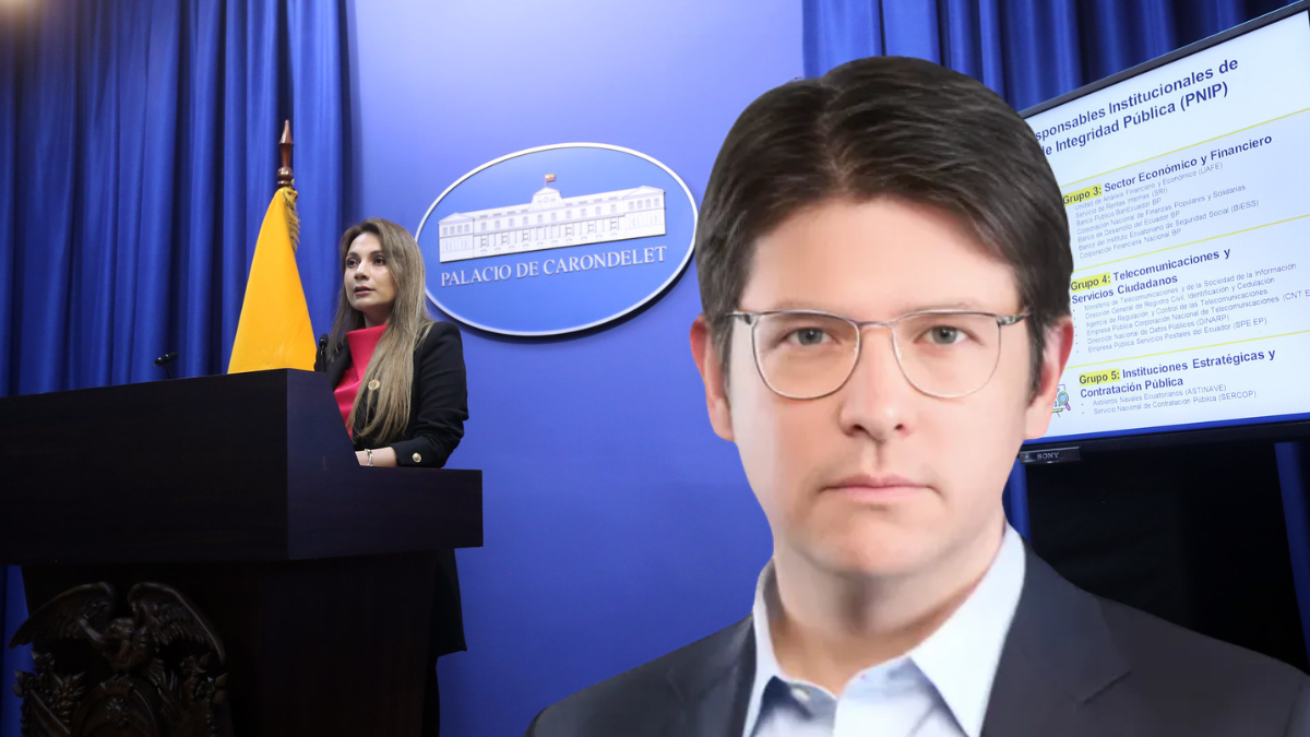 Carolina Jaramillo, vocera del Gobierno de Ecuador, durante la rueda de prensa en la que negó tener información sobre alias ‘El Churco.