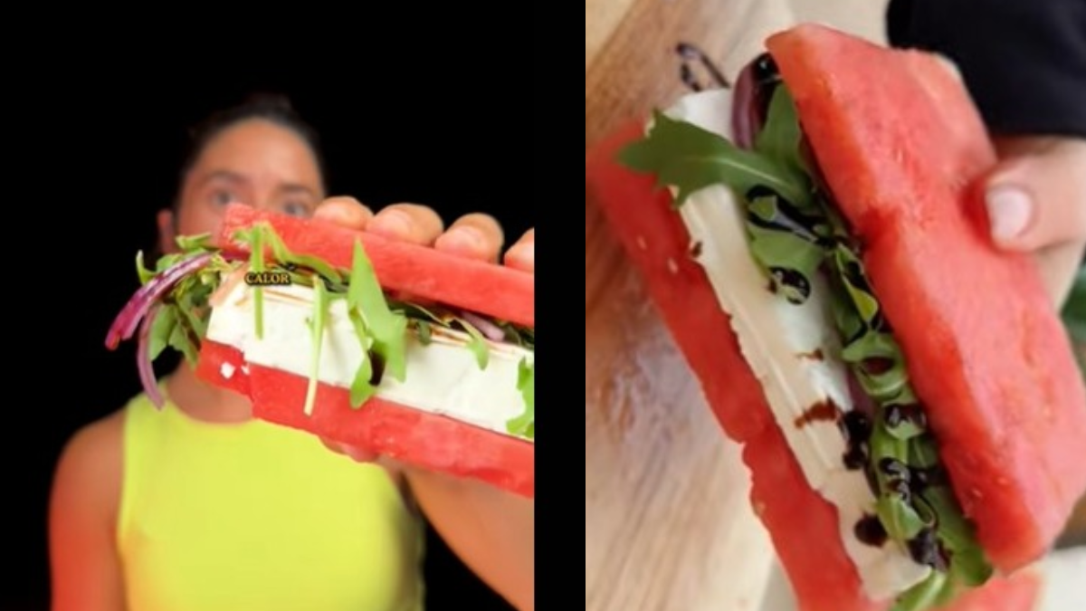 La sandía reemplaza al pan en esta receta viral, combinando sabor, color y frescura en cada bocado