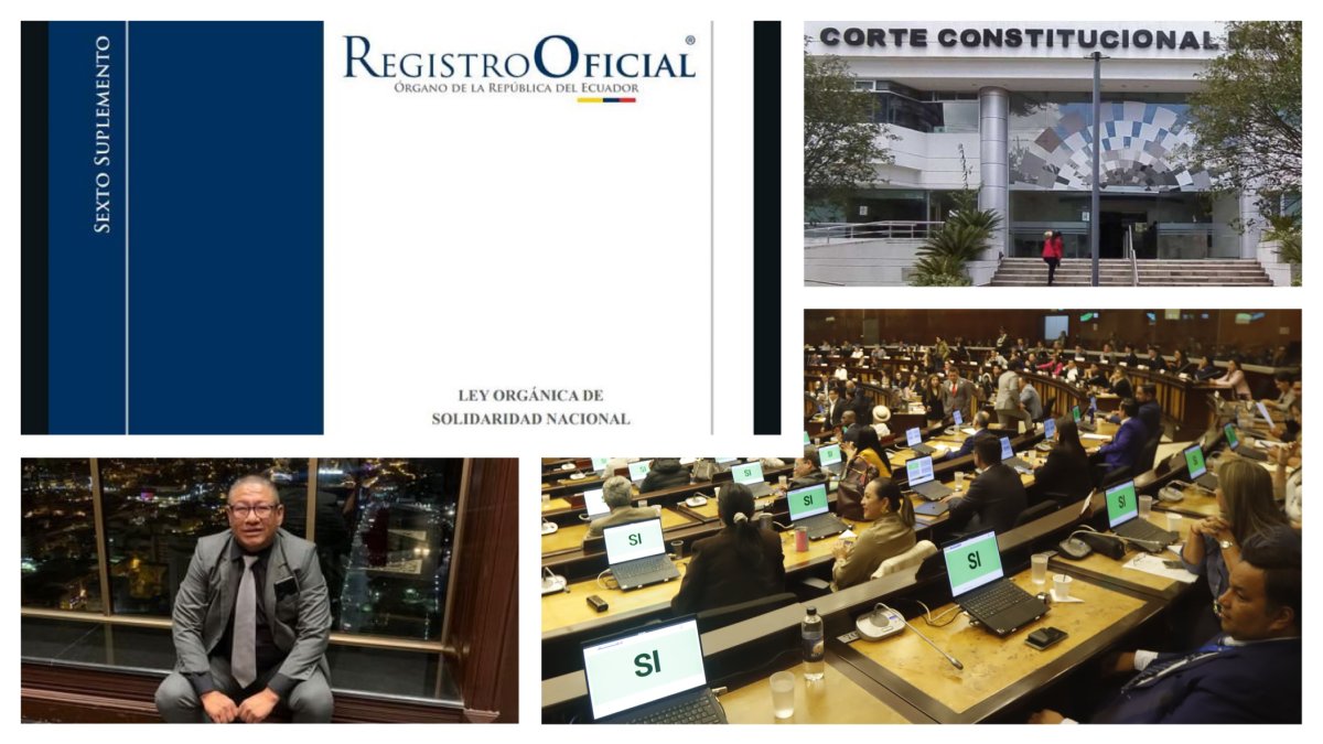 Gabriel Salvador puso una acción pública de inconstitucionalidad ante la Corte Constitucional en contra de la Ley Orgánica de Solidaridad Nacional, publicada el 10 de junio en el Registro Oficial.