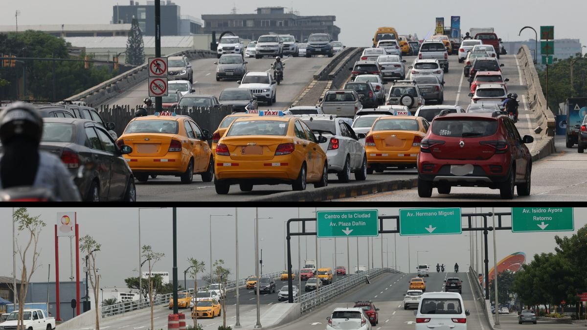 El Municipio inauguró el paso a desnivel en avenida de las Américas e Isidro Ayora (abajo). Con el tiempo, la congestión se instala en estructuras como la de avenida de Las Américas y Plaza Dañín.