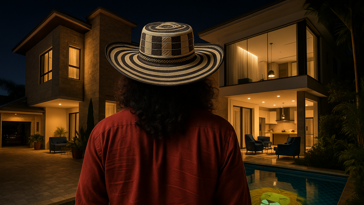 Imagen referencial generada por inteligencia artificial, basada en las características observadas en fotografías difundidas por la Policía sobre las propiedades vinculadas a alias Fito.