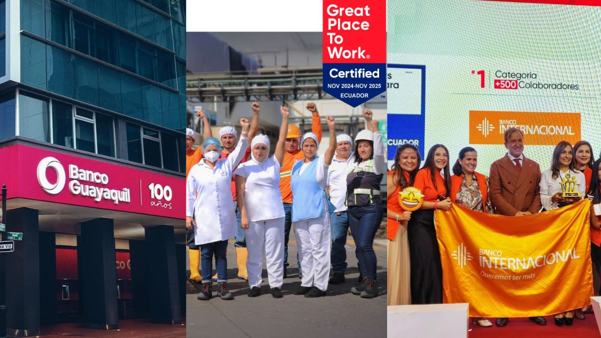 Banco Internacional, Eurofish y Banco Guayaquil lideran el ranking Great Place to Work 2025 por su enfoque en el bienestar laboral.