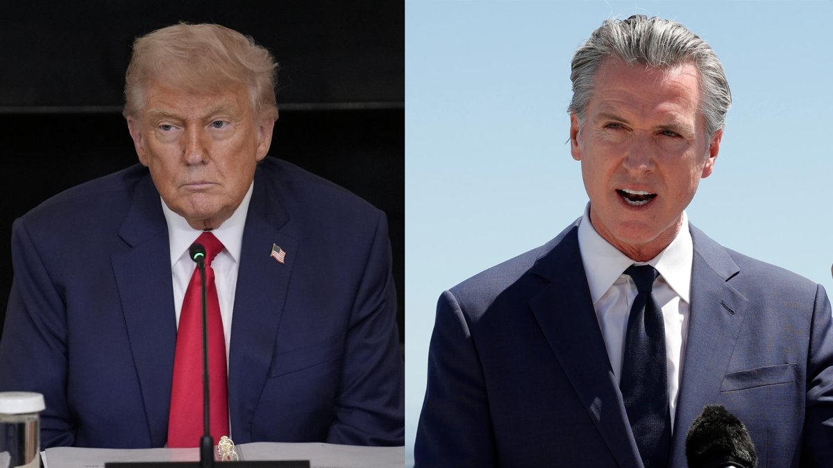 Fotografías  del presidente de Estados Unidos, Donald Trump (i) y el gobernador de California Gavin Newsom.