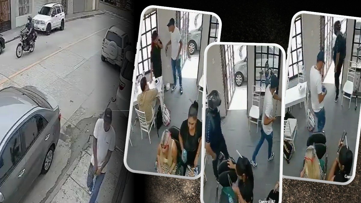 El robo quedó registrado en cámaras de seguridad del salón de belleza.