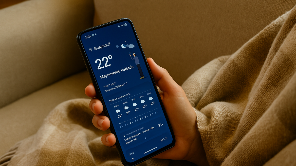 Una noche fría en Guayaquil: 22 °C bastaron para sacar la cobija y revisar el clima con asombro.