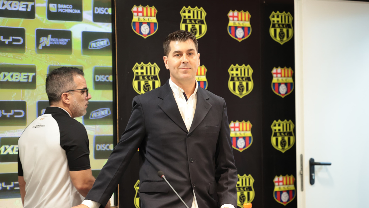 Rescalvo en la rueda de prensa de Barcelona, este 23 de junio de 2025.