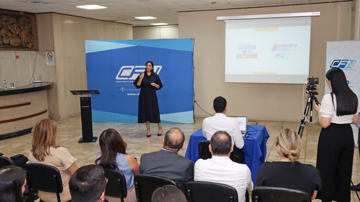María Isabel Moncayo, gerente general de la Corporación Financiera Nacional (CFN), hizo la rendición de cuentas.