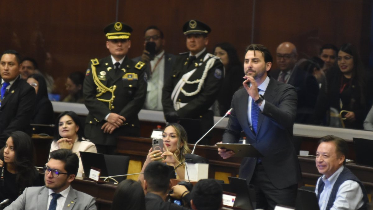 Niels Olsen durante el segundo debate de la Ley de Integridad Pública, tras ser apelado por el correísmo.