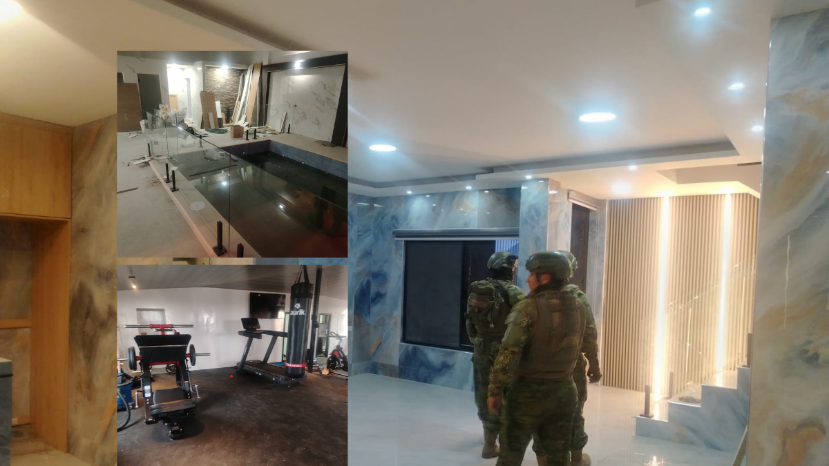 El interior de la casa donde se escondía alias Fito revelaba lujos y comodidades: gimnasio privado, piscina techada, cocina moderna y acabados de alto nivel, en contraste con la sencillez del barrio donde fue ubicado.