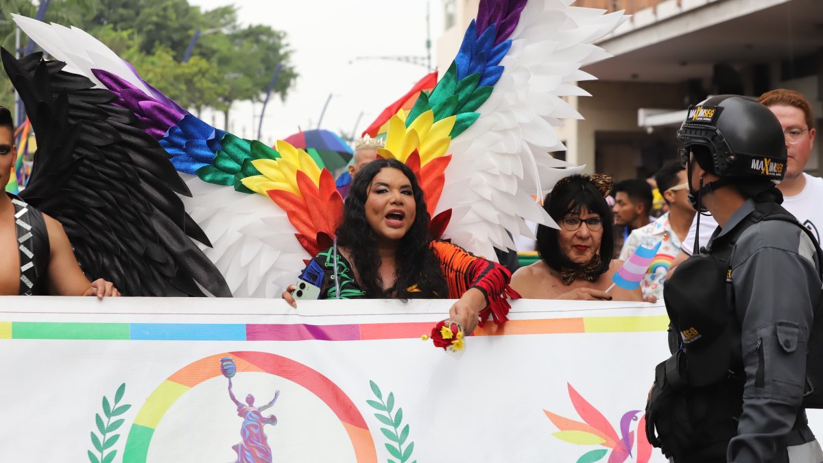 Tras 16 años, el festival del Orgullo en Guayaquil no se realizará por falta de permisos, denunció Diane Rodríguez durante la marcha por el Día del Orgullo.