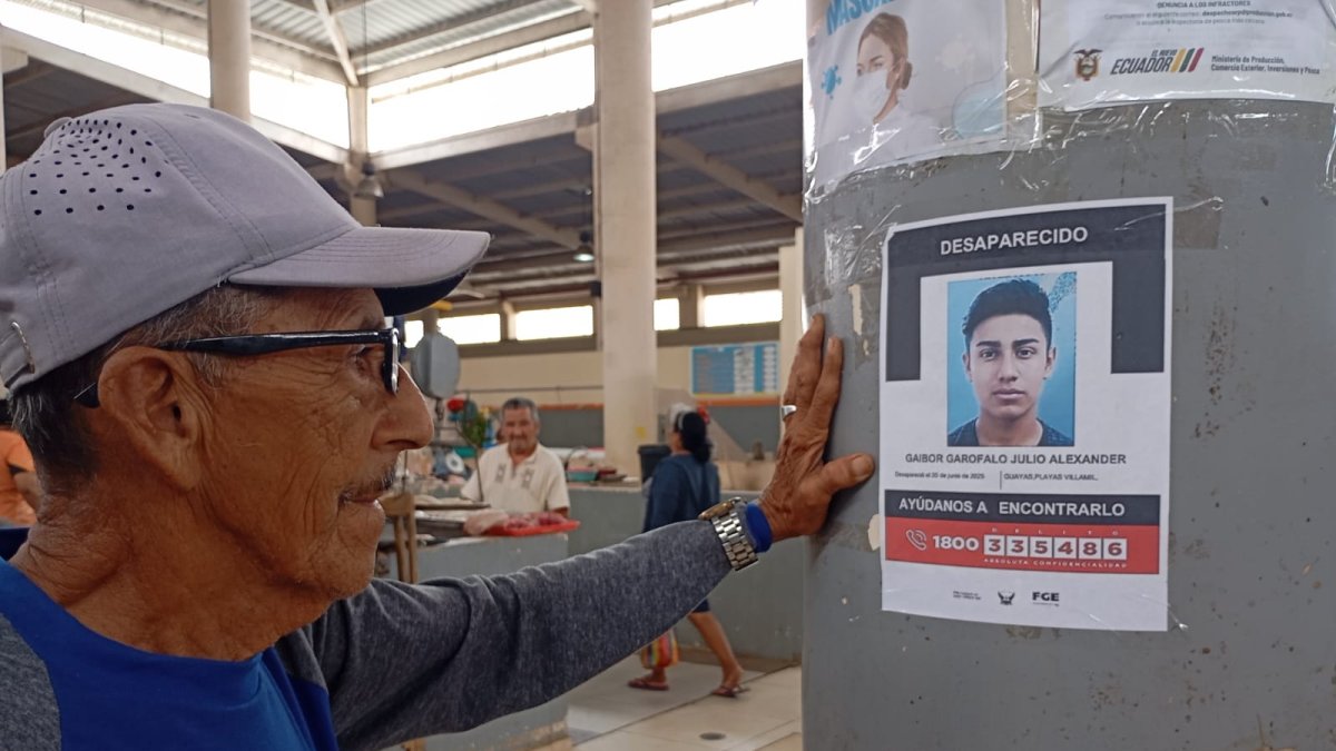 Julio Alexander Gaibor fue reportado como desaparecido el pasado 20 de junio en el cantón General Villamil