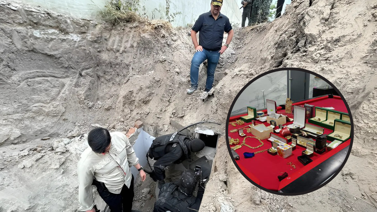 Entre los objetos encontrados en el operativo, además de armas y dinero, destacan relojes Rolex, joyería en oro, estuches de relojería y otros accesorios de alto costo.