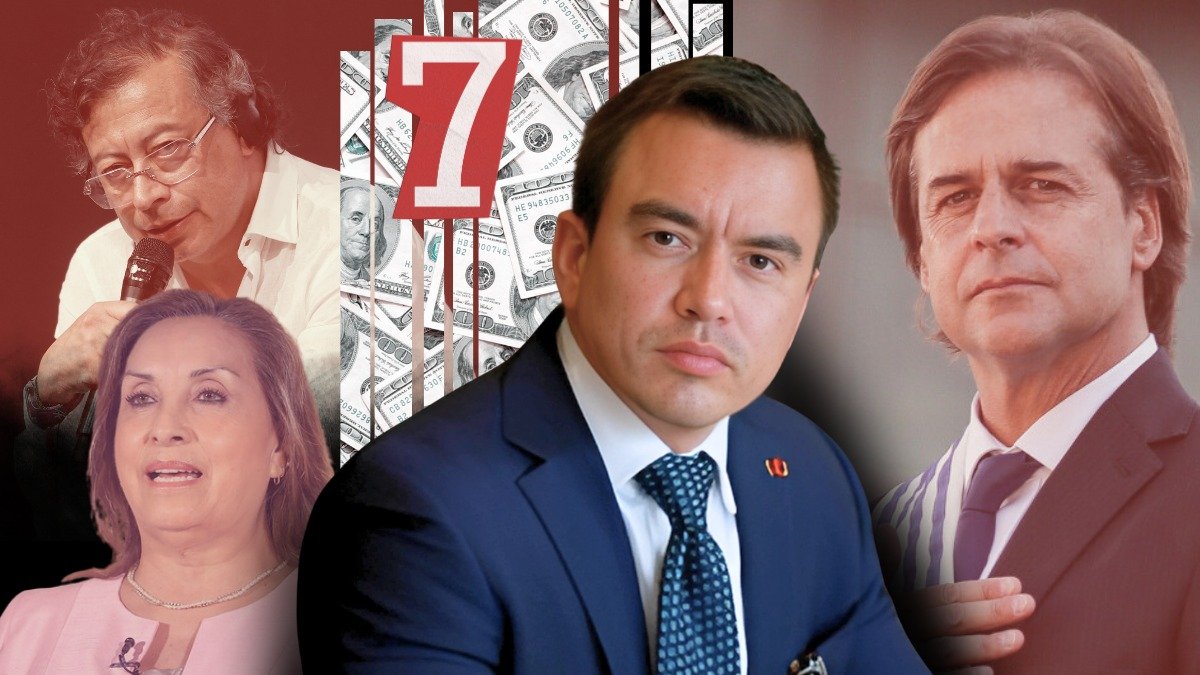 El presidente de Uruguay, Luis Lacalle Pou, ocupa el primer lugar en el rankig de los salarios presidenciales sudamericanos. Daniel Noboa ocupa el sétpimo puesto.