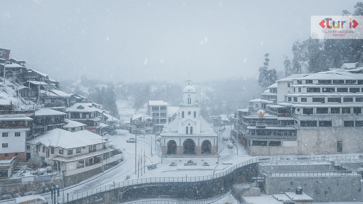 La imagen editada del mirador de Turi “cubierto de nieve” se volvió viral este 4 de julio, confundiendo a varios usuarios y hasta medios.