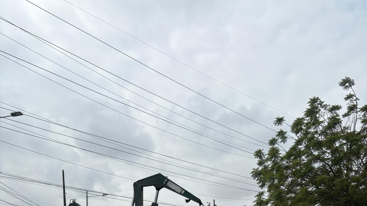 Un contenedor cayó sobre la vía.