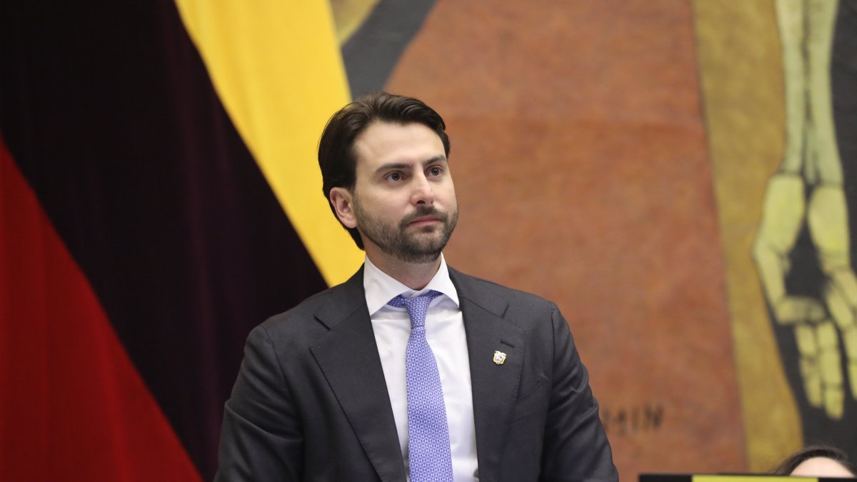 El presidente de la Asamblea, el oficialista Niels Olsen.