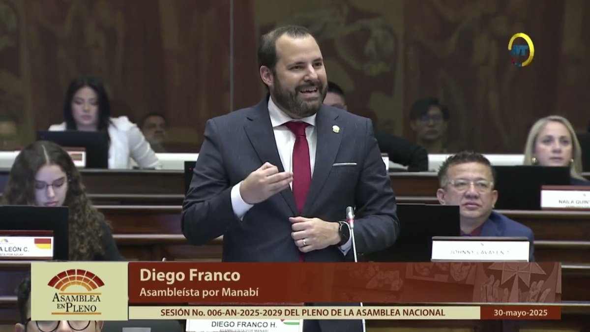 Diego Franco en el pleno de la Asamblea Nacional