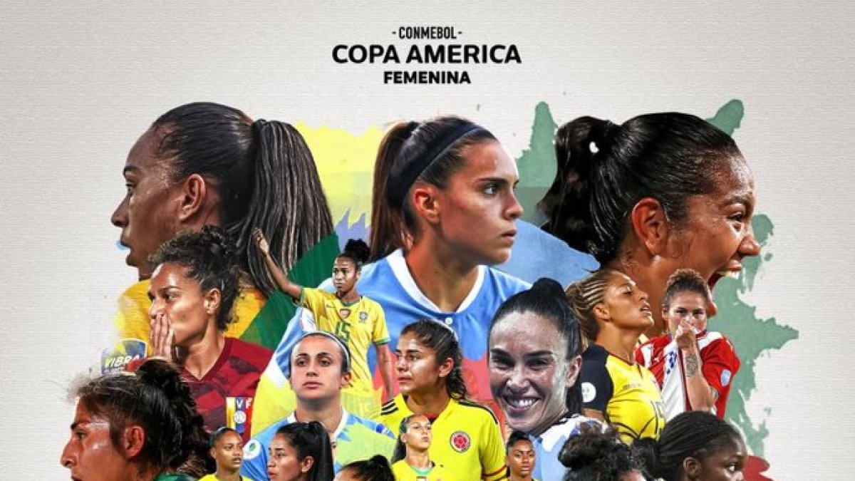 Afiche oficial de la CONMEBOL Copa América Femenina 2024, transmitida por DSPORTS y DGO.