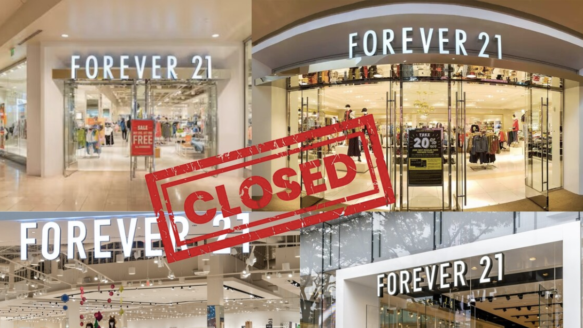 Una tienda de Forever 21 con letrero de liquidación en un centro comercial de EE.UU., antes del cierre de más de 200 locales.