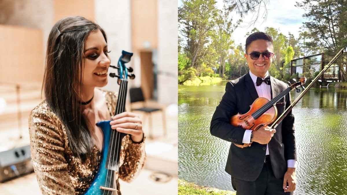 Los violinistas Martha Psyko y Santy Abril formarán parte del show a realizarse este sábado 12 de julio en el Teatro Scala.