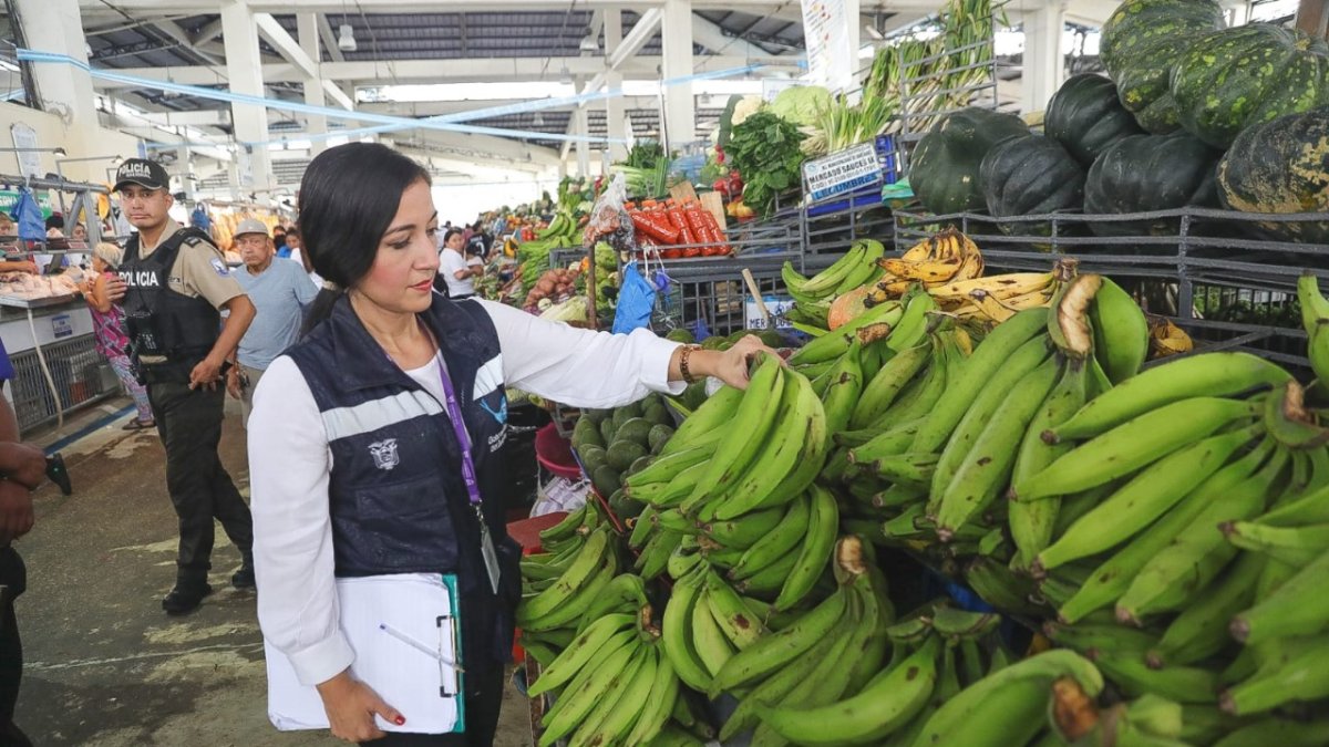 La autoridad confirma en un mercado de Guayaquil precio y calidad de los verdes.