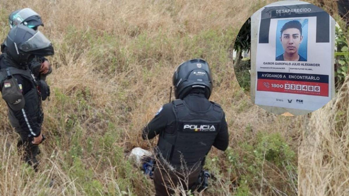 Sitio en el que fue hallado el cadáver del policía Julio Gaibor, reportado como desaparecido en el cantón Playas hace ya tres semanas.