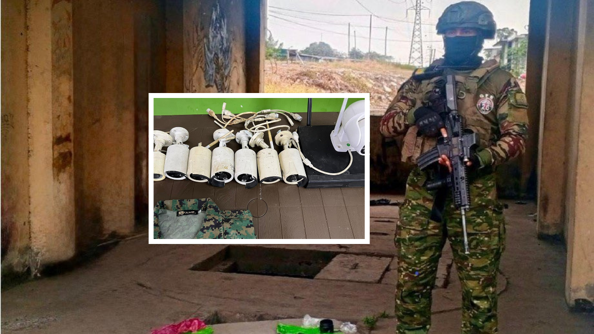 Militares hallaron nueve cámaras, municiones y uniformes camuflados durante el operativo