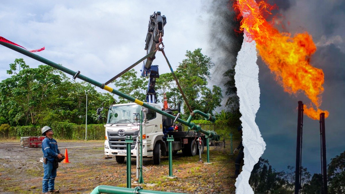 El 14 de julio, EP Petroecuador desmanteló siete mecheros más en la Amazonía ecuatoriana