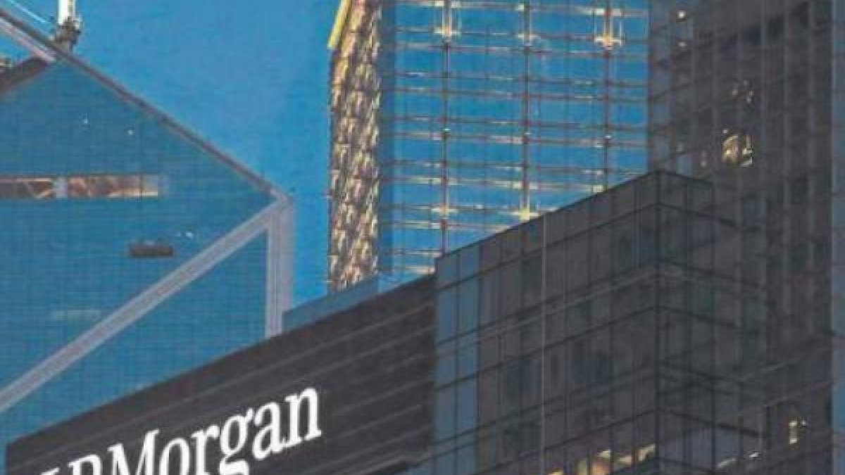 Un letrero del banco JPMorgan.