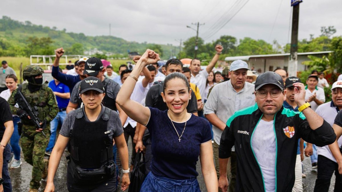 La dirigente y excandidata presidencial, Luisa González, en la campaña de 2025.