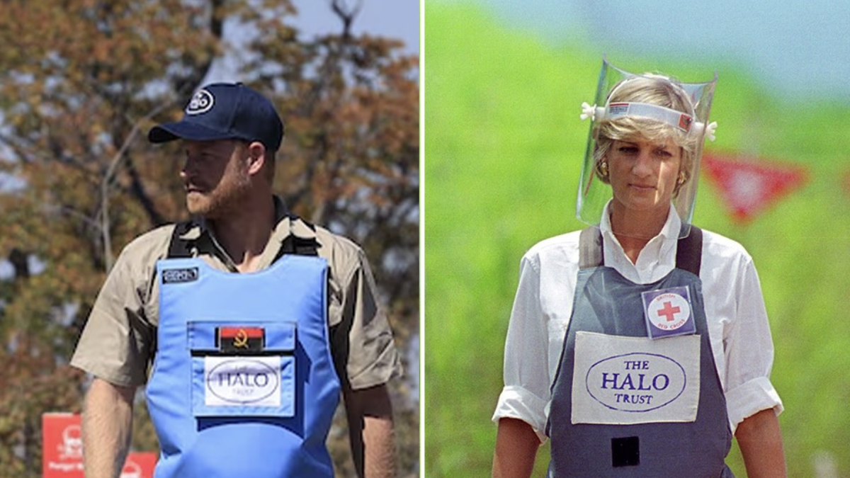 El príncipe Harry llevó a cabo un viaje caritativo con la asociación @thehalotrust en el que reprodujo la imagen de una de las fotos más célebres de su madre, Diana de Gales.
