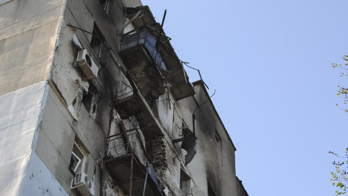 Estragos de un bombardeo en Odesa, Ucrania.