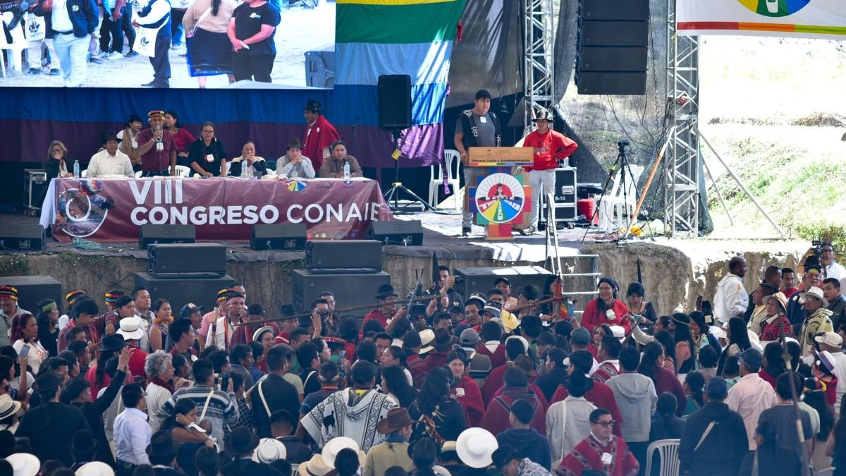 El VIII Congreso de la Conaie se realiza en el Centro de Integración Internacional de los Pueblos, en el oriente de Quito.