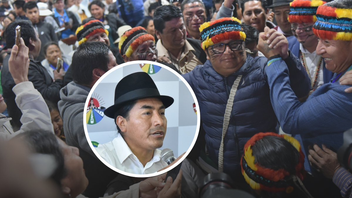 Marlon Vargas se impuso a Leonidas Iza en el Congreso de la Conaie.