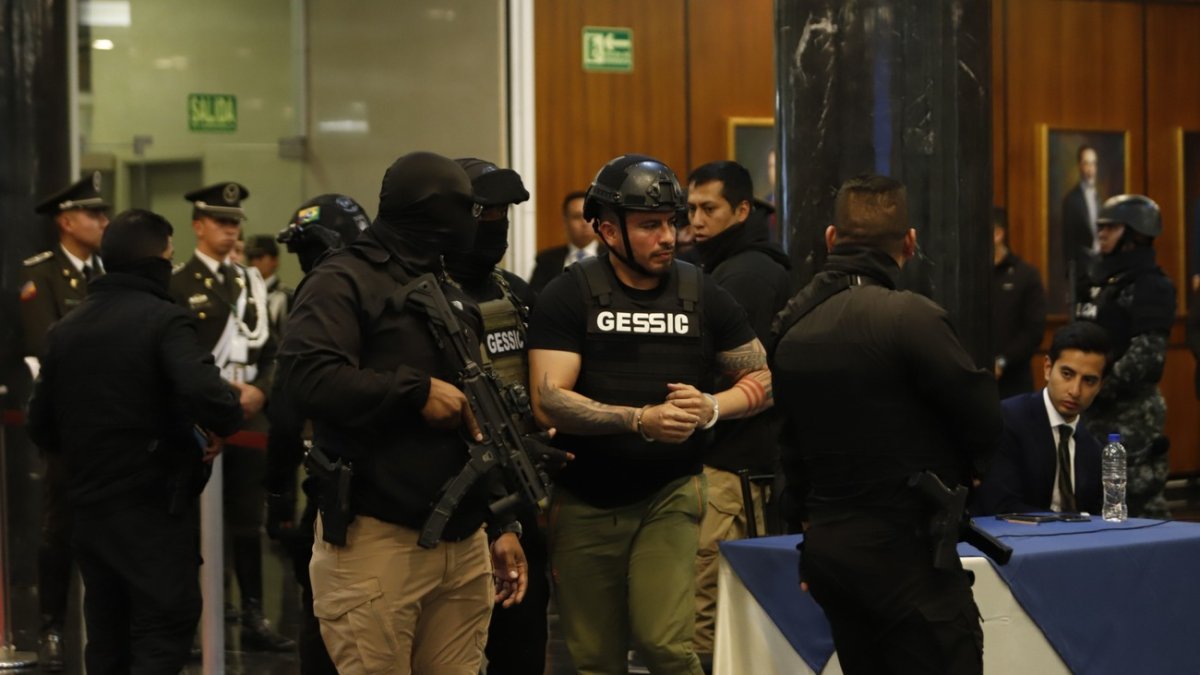 Daniel Salcedo, sentenciado por delincuencia organizada, estuvo en la Asamblea el 17 de julio de 2025.