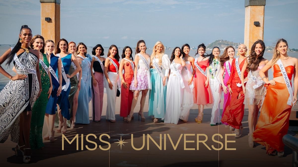 Las candidatas de Miss Universo Ecuador junto a Victoria Kjaer.